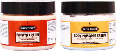 

SHEER SECRET PAPAYA CREAM 300ML and BODY CREAM 300ML(Set of 2)