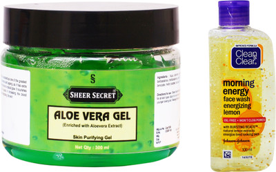 Sheer Secret Aloe Vera Gel 300ml and Morning Energy Lemon Face Wash 100ml(Set of 2)