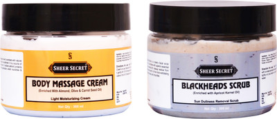 

SHEER SECRET BODY CREAM 300ML and BLACKHEADS SCRUB 300ML(Set of 2)