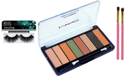 

Dazzling Eyelashes with 8 Shades Eye shadow Palette with Makeup brush(Set of 4)