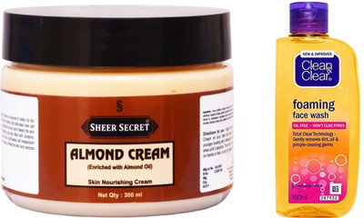 

Sheer Secret Almond Cream 300ml and Foaming Face Wash 100ml(Set of 2)