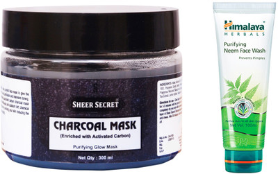 

Sheer Secret Charcoal Mask 300ml and Neem Face Wash 100ml(Set of 2)
