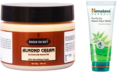 

Sheer Secret Almond Cream 300ml and Neem Face Wash 100ml(Set of 2)