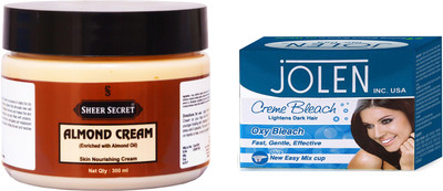 

Sheer Secret Almond Cream 300ml and Jolen Oxy Bleach 35g(Set of 2)