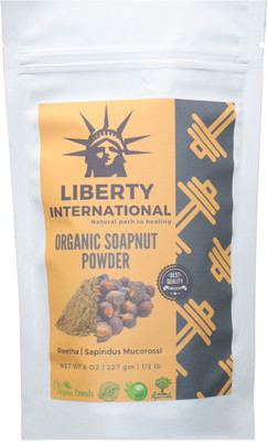 

LIBERTY INTERNATIONAL Organic Herbal Reetha/Aritha /Soap Nut Powder For Hair Care, Anti-Hair Fall & Anti-Dandruff Natural Powder Shampoo B26(227 g)