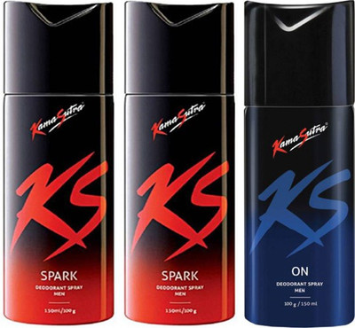 

KamaSutra Spark Spark On Body Spray - For Men(450 ml, Pack of 3)