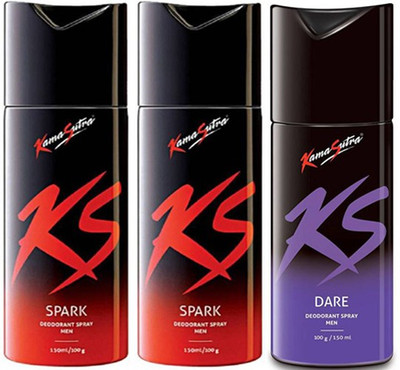 

KamaSutra Spark Spark Dare Body Spray - For Men(450 ml, Pack of 3)