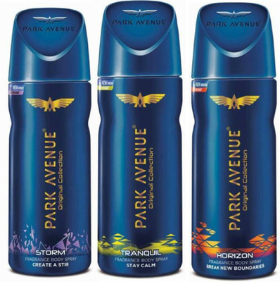 

Park Avenue horizen strom Body Spray - For Men(450 ml, Pack of 3)