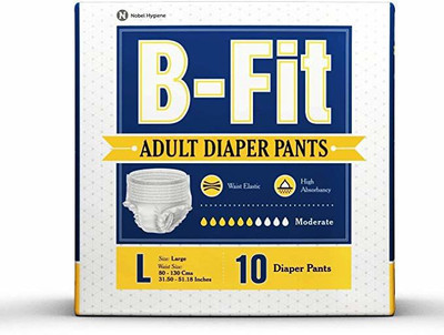 

B Fit Adult Pull Up Pants (Large) 10 Pcs/Pack , Size- 32-52 Inches (Pack of 1) Adult Diapers - L(10 Pieces)