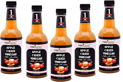 

FARGANIC Buy Pack Of 5 Apple Cider Vinegar with Mother and Honey 2500 ml Apple Cider Vinegar(5x500 ml, Apple, Honey Flavored)