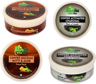 

Basaika Herbal Care Combo Face Pack 270 gms ( Coffee Multani Mitti & Aloe face pack &Coffee activated Charcoal peel of mask)(270 g)