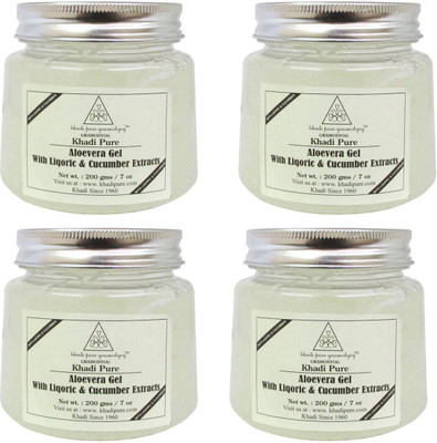 

Khadi Pure Herbal Aloevera Gel with Liquorice & Cucumber Extracts (Transparant)(pack of 4)(800 g)
