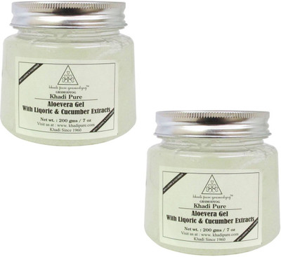 

Khadi Pure Herbal Aloevera Gel with Liquorice & Cucumber Extracts (Transparant) (pack of 2)(400 g)