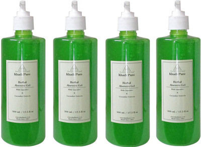 

Khadi Pure Herbal Aloevera Gel with Liquorice & Cucumber Extracts(PACK OF 4)(2000 g)