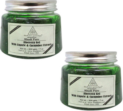 

Khadi Pure Herbal Aloevera Gel with Liquorice & Cucumber Extracts (Green)(pack of 2)(400 g)