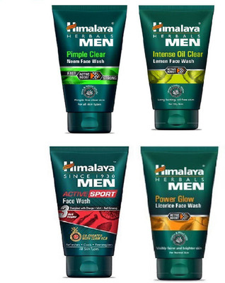 

Himalaya Intense Oil Clear Lemon Face Wash+ Licorice Face Wash+men active sport +Pimple Clear Neem Face Wash 100ml pack of 4 Face Wash(400 g)
