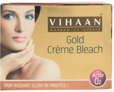 

Vihaan Gold Facial Bleach Natural Radiance Fairness Skin Whitening Instant Glow Cream - 300gm 1 g
