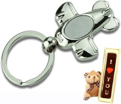 

Ghasitaram Gifts Valentine- Aerolpane Keychain- BKC 561 with Teddy and Chocolate Combo(3)