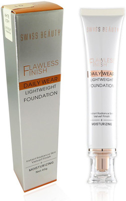 

Swiss Beauty Flawless Finish Daily Wear Light Weight Foundation ~ Instant Radiance Skin Velvet Finish ~ Moisturising ~ 40g Foundation(White Ivory)