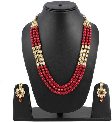 Chrishan Alloy Gold-plated White, Red Jewellery Set(Pack of 1)
