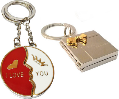 MGP FASHION Mini photo frame with round shape romentic couple high quality for girl boy men women keyring combo Key Chain