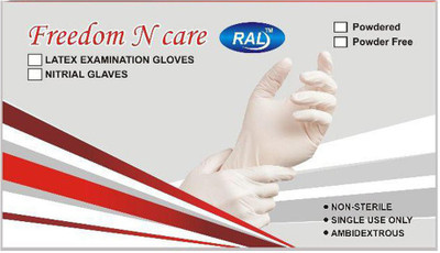 Freedom N Care N Care Gloves A Latex Examination Gloves(Pack of 1)