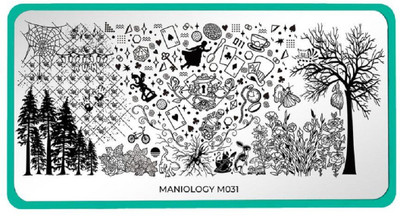 

Bundle Monster Stranger than Wonderland: Upside Down Nail Art XL Rectangular Stamping Image Plate M031(Silver)