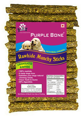 

Purple Bone Dog Chew Munchy Sticks (Chicken Flaver) 900gm Chicken Dog Chew(900 g, Pack of 1)