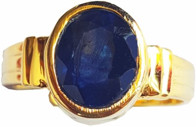 RS JEWELLERS RS JEWELLERS Gemstones 4.40 Ratti Natural Certified BLUE SAPPHIRE neelam Gemstone Panchdhatu Ring ,Pukhraj Birthstone Astrology Ring Brass Sapphire Gold Plated Ring