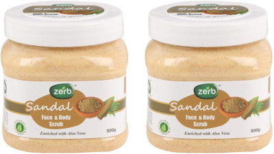 

Zerb Natural Extracts Enriched Whit Aloe Vera Sandal & Clay Face & Body Scrub - 500 gm Pack Of 2 Scrub(500 g)