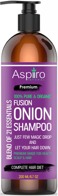 

Aspiiro Natural Red Onion Shampoo With Fenugreek, Kalonji, Amla, Bhringraj, Ginger & 18 Essentials - SLS & Paraben Free(200 ml)