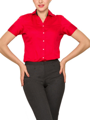 

Park Avenue Women's Solid Formal Red Shirt