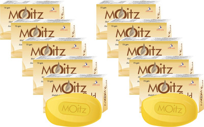 Moitz GOLD Soap with Avocado Oil & Noni for Moisturising ( 10 x 75 gm )(750 g, Pack of 10)