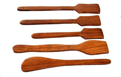 Aafiya handicrafts Af0273 Wood Serving Spoon Set(Pack of 5)