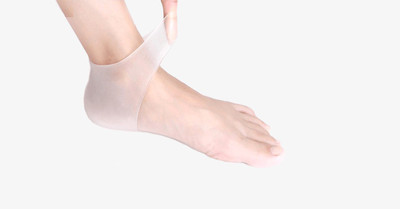 infinity deal Silicone Gel Heel Pad Socks for Heel Swelling Pain Relief Heel Support(White)