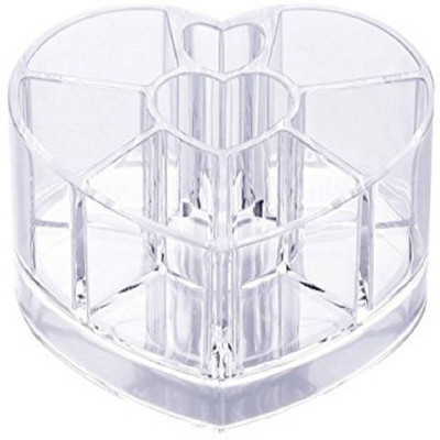 

Everyday shop Clear Acrylic Heart Shape Makeup Case Cosmetic Organizer Cream Nail Paint Holder Makeup Multipurpose Vanity Box(Transparent)