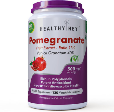 

HealthyHey Nutrition Pomegranate Fruit Extract 500mg- 120 Vegetable Capsules(500 mg)