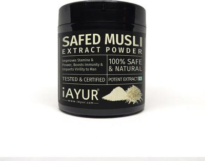 

iAYUR Safed Musli Extract Powder 200 Gms | Stamina, Power & Immunity(200 g)