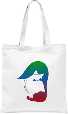 

Rawpockets ' Mom With Baby ' - White Colour Tote Bag Multipurpose Bag(White, 12 inch)