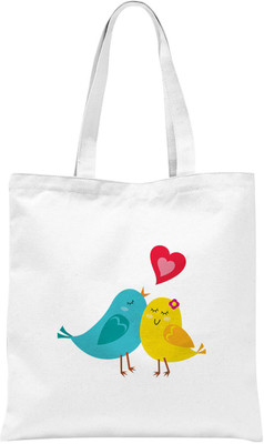 

Rawpockets ' Lovely Cuckoo's ' - White Colour Tote Bag Multipurpose Bag(White, 12 inch)