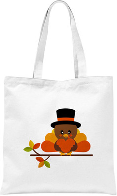 

Rawpockets ' Cartoon owl with heart ' - White Colour Tote Bag Multipurpose Bag(White, 12 inch)