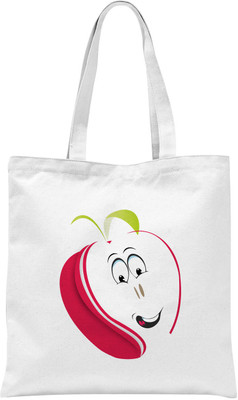 

Rawpockets ' Creative-Apple ' - White Colour Tote Bag Multipurpose Bag(White, 12 inch)