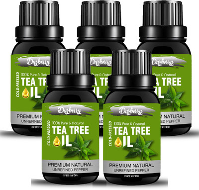 

duzberry 100% Pure Natural Tea Tree Essential Oil 20 ML Pack of 5 (100 ml)(20 ml)