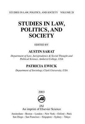 Studies in Law, Politics and Society, Volume 28(English, Electronic book text, Sarat Austin)