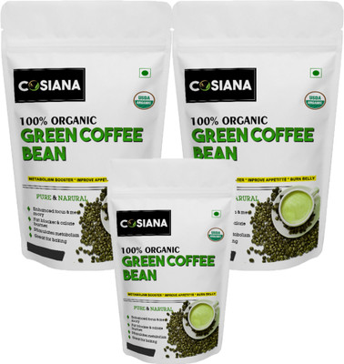 

cosiana Organic Green Coffee beans for Weight Loss (Unroasted Arabica) - 250 GM Pack of 3 Instant Coffee 750 g Instant Coffee 250 g(Pack of 3)
