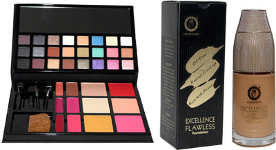 

Color Queen Flawless Make up kit with Oil free perfect coverage Base with Primer Excellence Flawless Foundation(Set of 2)