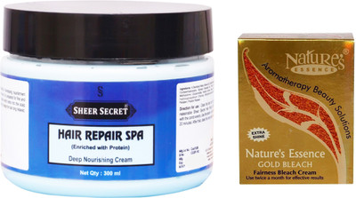 

Sheer Secret Hair Repair Spa 300ml and Nature's Gold Bleach 43g(Set of 2)