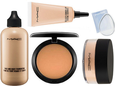 

importedd Silicon Puff , Face And Body Foundation, Compect, Select Cover-Up concealer, loose powder(Set of 5)