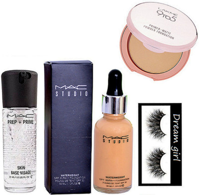 

Dream Girl Eyelashes,studio water weight foundation, prep+prime skin base visage primer, compact(Set of 4)