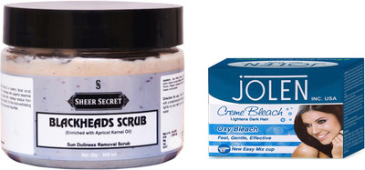 

Sheer Secret Blackheads Scrub 300ml and Jolen Oxy Bleach 35g(Set of 2)
